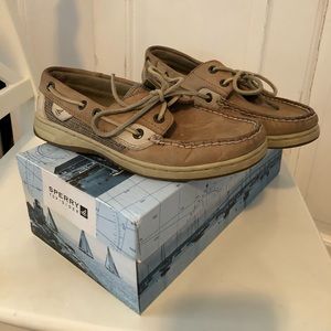 Sperry women’s bluefish 2 eye linen/oat